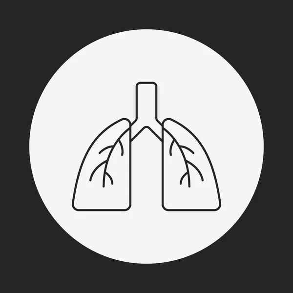 Órgano línea pulmonar icono — Vector de stock