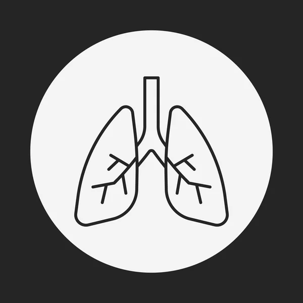 Ícone da linha pulmonar do órgão — Vetor de Stock