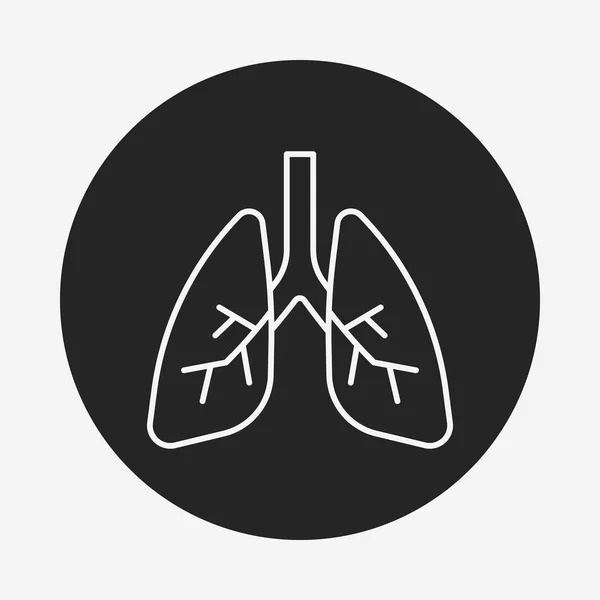 Órgano línea pulmonar icono — Vector de stock