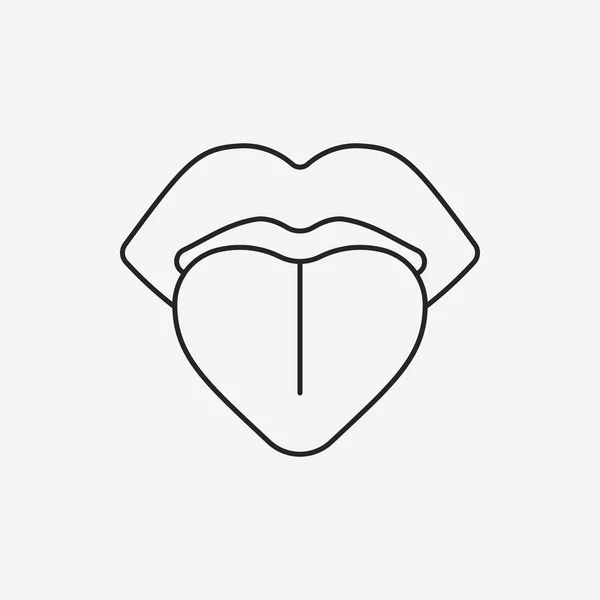 Línea de lengua icono — Vector de stock