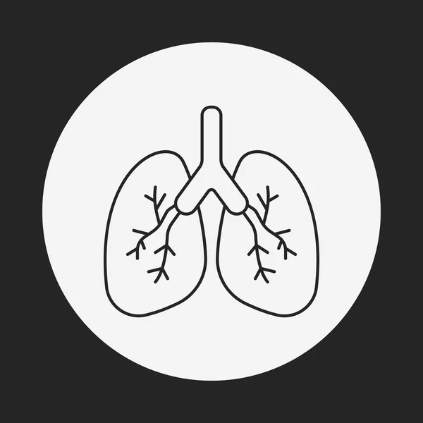 Órgano línea pulmonar icono — Vector de stock