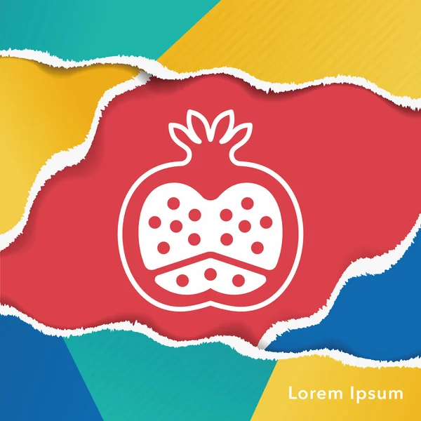 Vruchten granaatappel pictogram — Stockvector