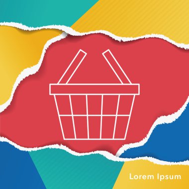 Alışveriş sepeti çizgisi simgesi
