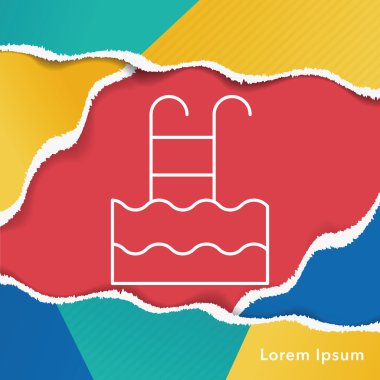 Yüzme havuzu çizgisi simgesi