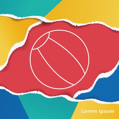 Plaj topu çizgisi simgesi