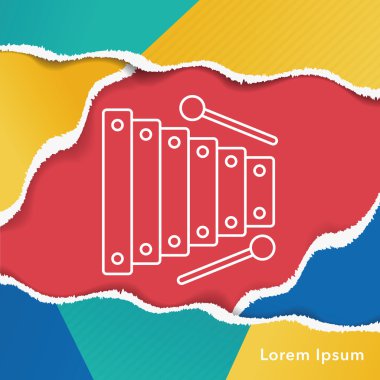 müzik aleti demir piyano satırı simgesi