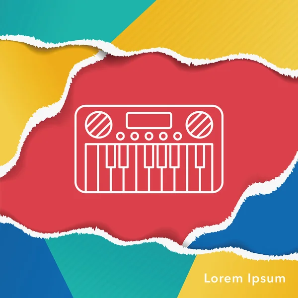 Icono de línea de instrumento musical — Vector de stock