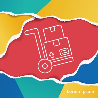 Lojistik yük arabası satırı simgesi