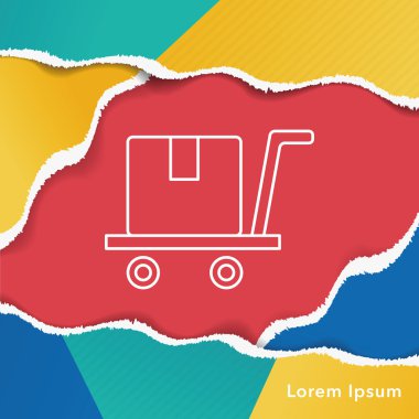 Lojistik yük arabası satırı simgesi
