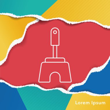 Tuvalet dalgıç ve fırça satırı simgesi