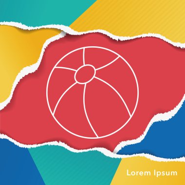 Plaj topu çizgisi simgesi