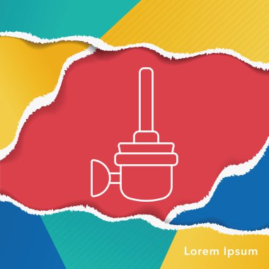 Tuvalet dalgıç ve fırça satırı simgesi