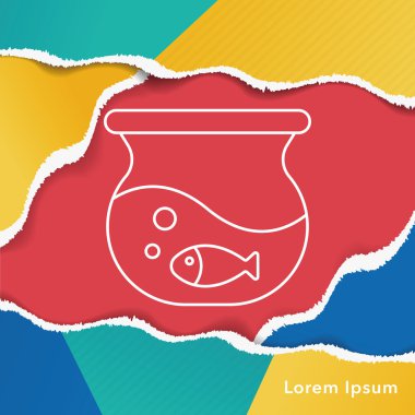 balık yuvarlak kase satırı simgesi