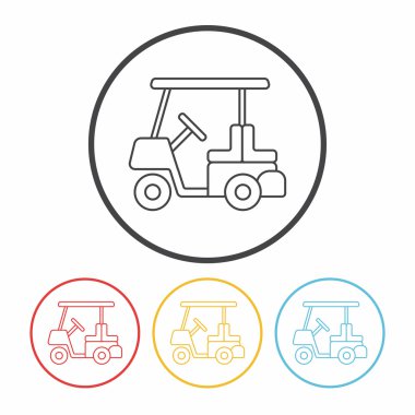 Golf arabası çizgi simgesi