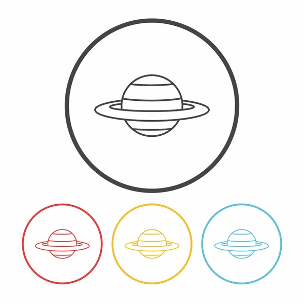 Space planet line icon — Stock Vector