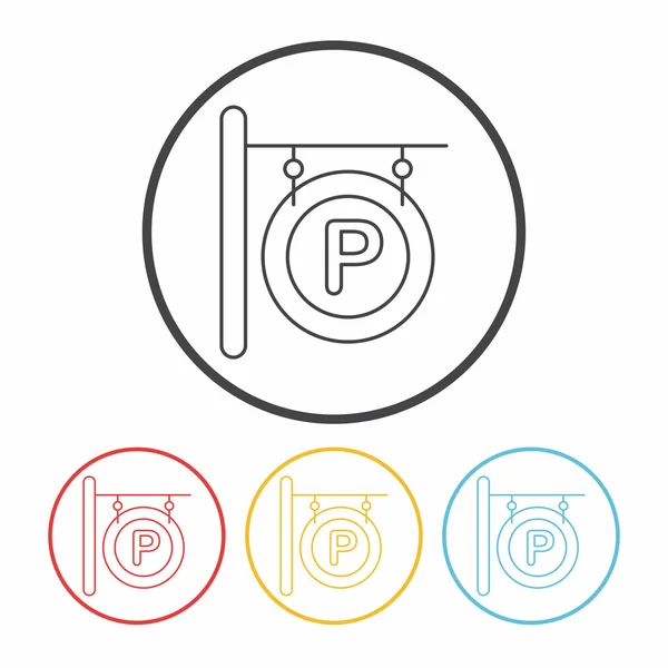 Estacionamiento signo línea icono — Vector de stock