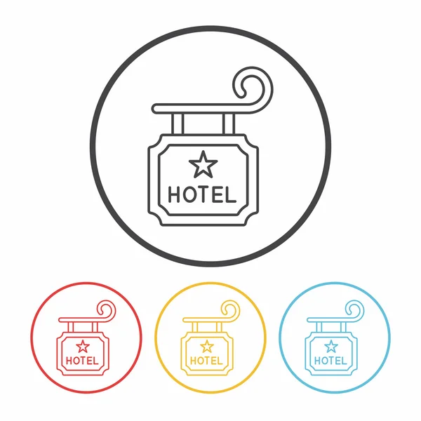 Icono de línea de signo de hotel — Vector de stock