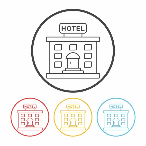 Icono de línea de hotel — Vector de stock