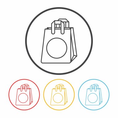 Alışveriş poşeti çizgisi simgesi