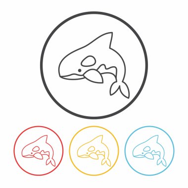 köpekbalığı satır simge vektör çizim vektör çizim