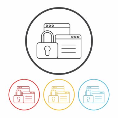 Güvenlik hattı simge vektör çizim