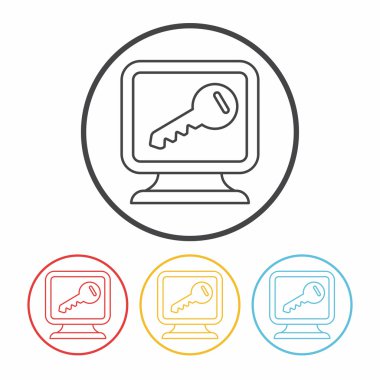 Güvenlik hattı simge vektör çizim