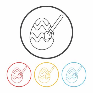 Paskalya yumurtası satır simge vektör çizim