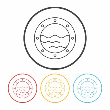 tekne penceresi satırı simge vektör çizim