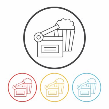 patlamış mısır satır simge vektör çizim