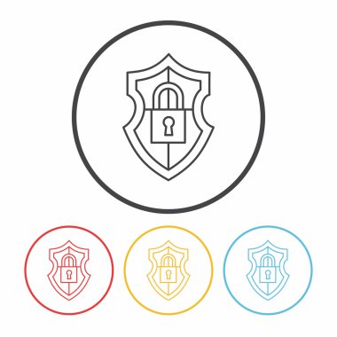 Internet koruma hattı simge vektör çizim