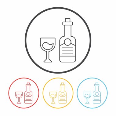 Şampanya satır simge vektör çizim