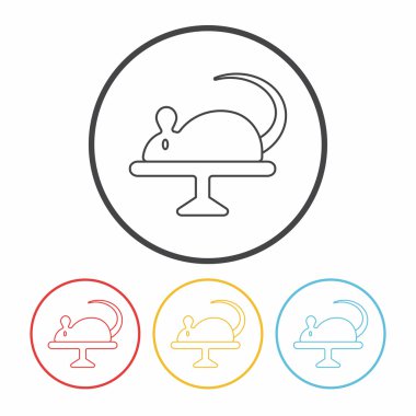 Deneyler fare çizgi simge vektör çizim