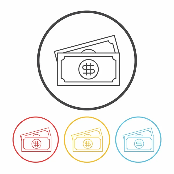 Money cash line icon — Stock Vector