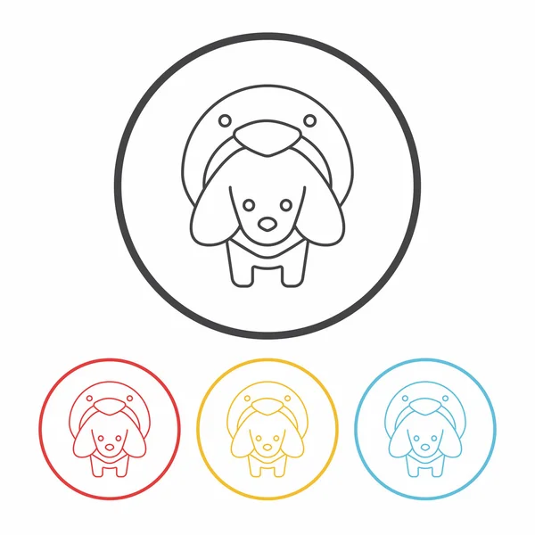 Pet cão linha ícone — Vetor de Stock