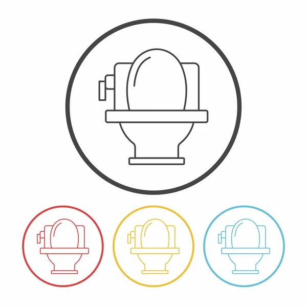 Toalete ícone de linha de assento — Vetor de Stock