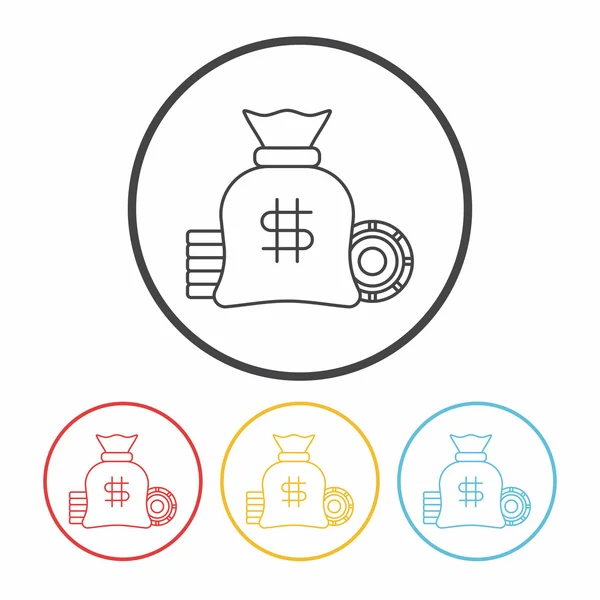 Casino money line icon — Stock Vector