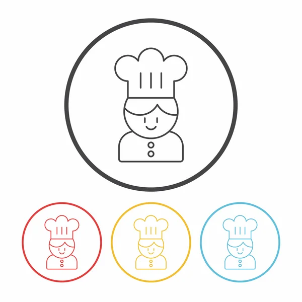 Línea de chef icono — Vector de stock