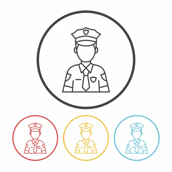 Policeman line icon — Stock Vector