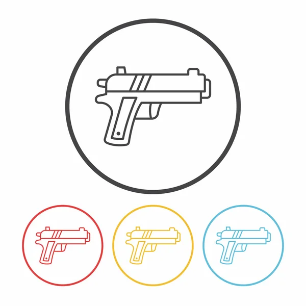 Pistolet linia ikona — Wektor stockowy