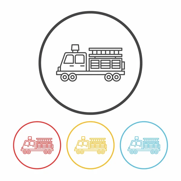 Línea de camión de bomberos icono vector ilustración vector ilustración — Vector de stock