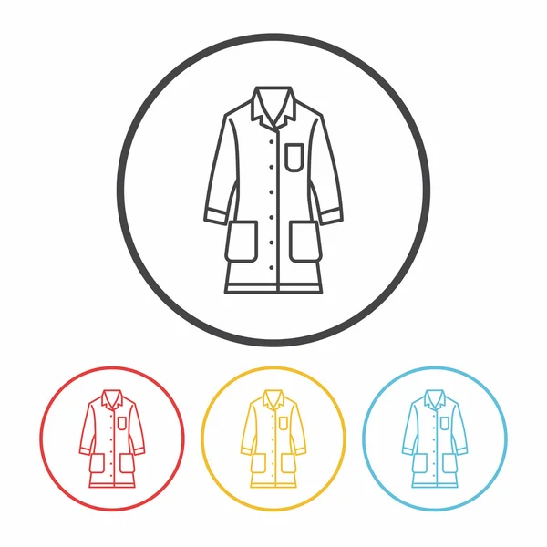 Illustrazione vettoriale dell'illustrazione del vettore dell'icona della linea del cappotto del laboratorio — Vettoriale Stock