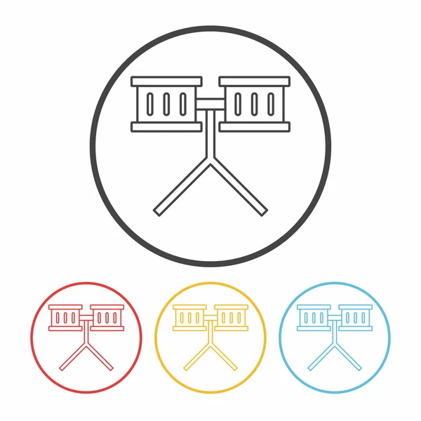 Icona della linea del tamburo illustrazione vettoriale — Vettoriale Stock