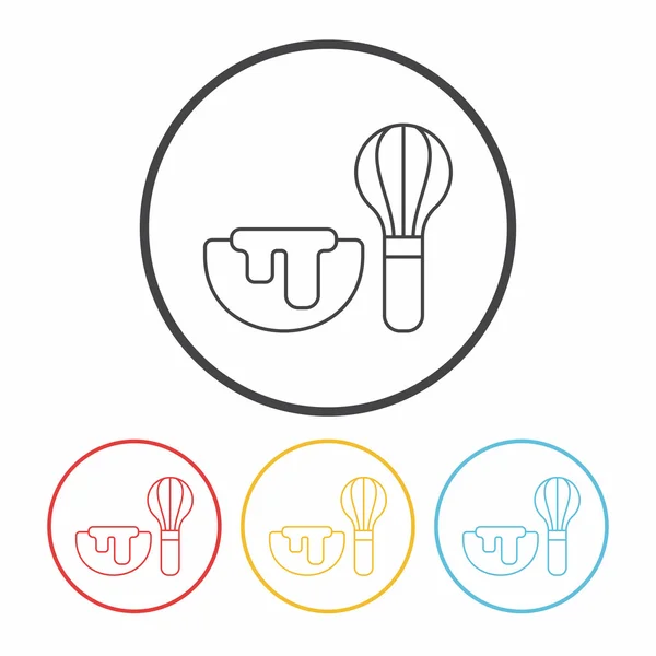 Utensilios de cocina batidor línea icono vector ilustración vector ilustración — Archivo Imágenes Vectoriales