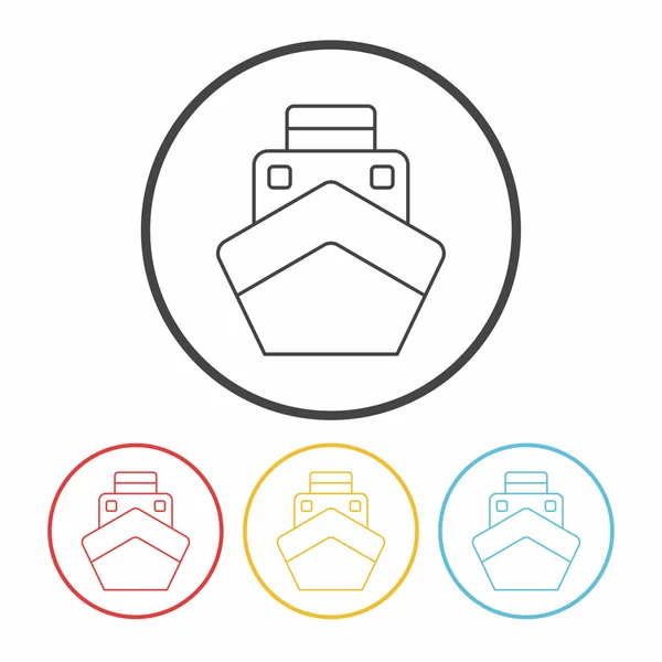 Línea de barco icono vector ilustración — Archivo Imágenes Vectoriales