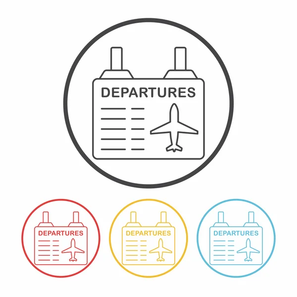 Illustration vectorielle d'icône de ligne de panneau d'information aéroport — Image vectorielle