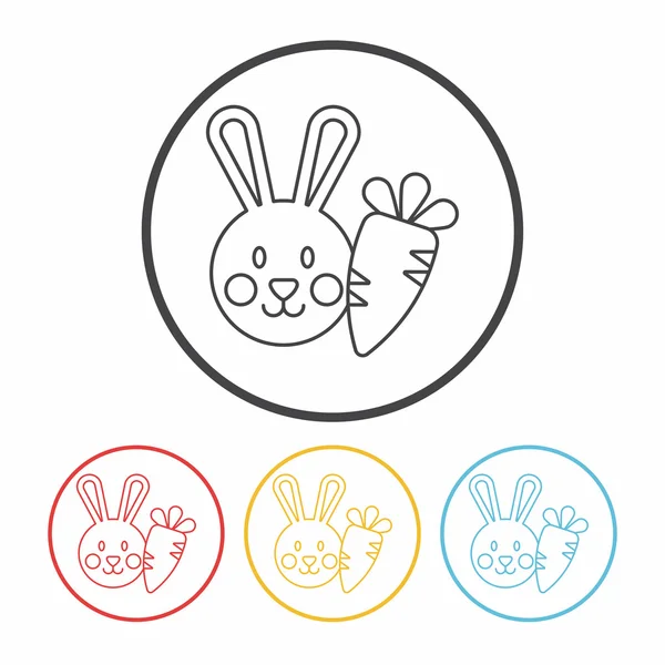 Pet rabbit line icon — Stock Vector