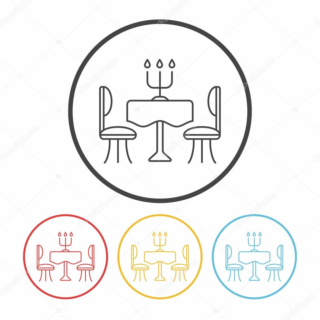dinner table line icon