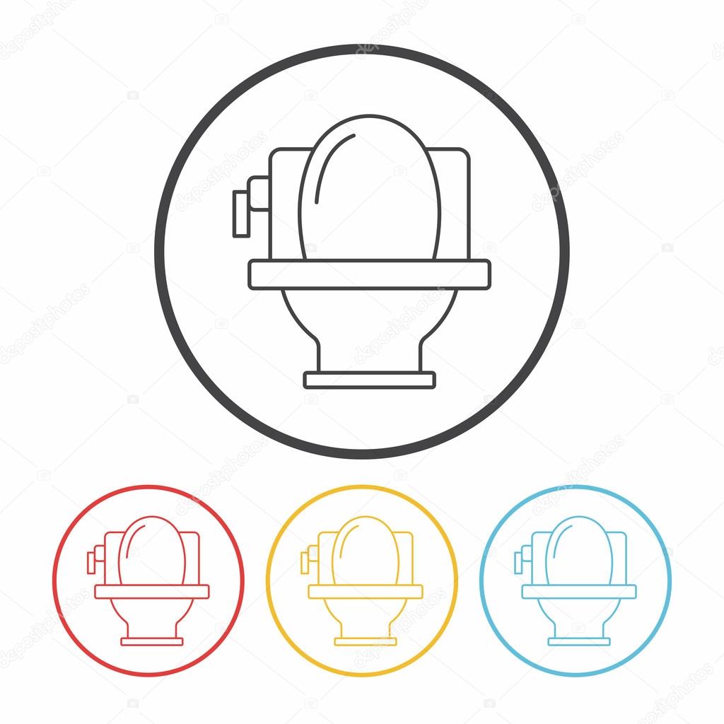 Toilet seat line icon