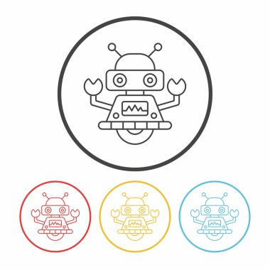 Robot satır simge vektör çizim