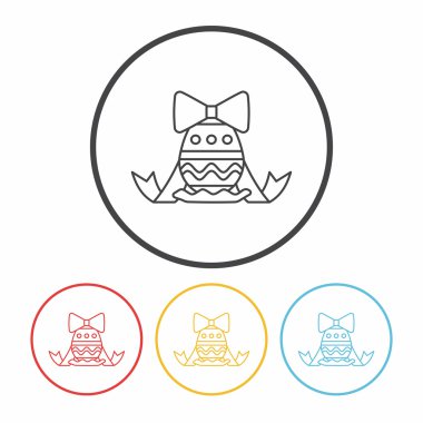 Paskalya yumurtası satır simge vektör çizim